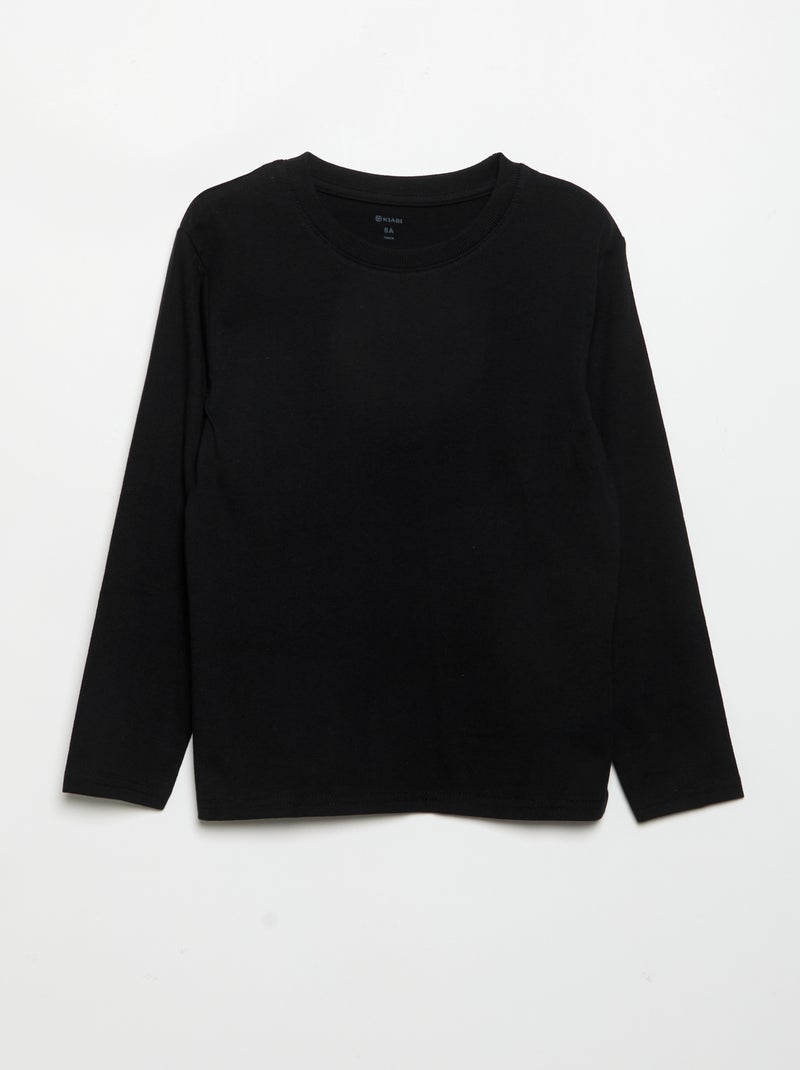 Set di 3 t-shirt a tinta unita Nero - Kiabi