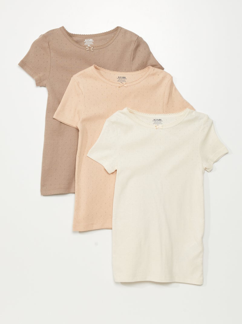 Set di 3 t-shirt BEIGE - Kiabi
