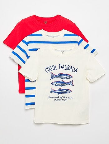 Set di 3 t-shirt in cotone