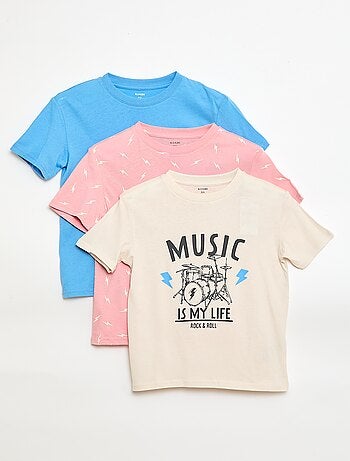 Set di 3 t-shirt in cotone