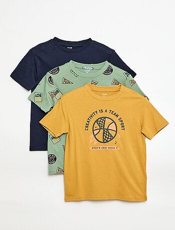 Set di 3 t-shirt in cotone
