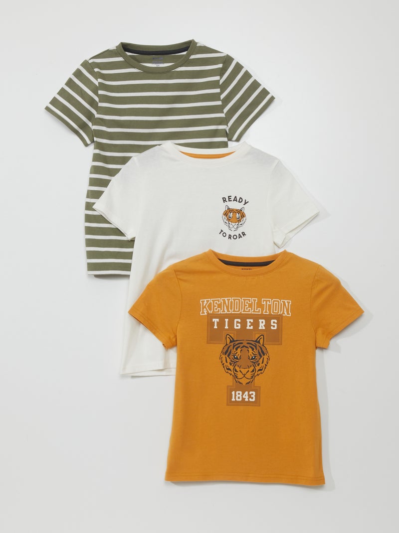 Set di 3 t-shirt in jersey BEIGE - Kiabi