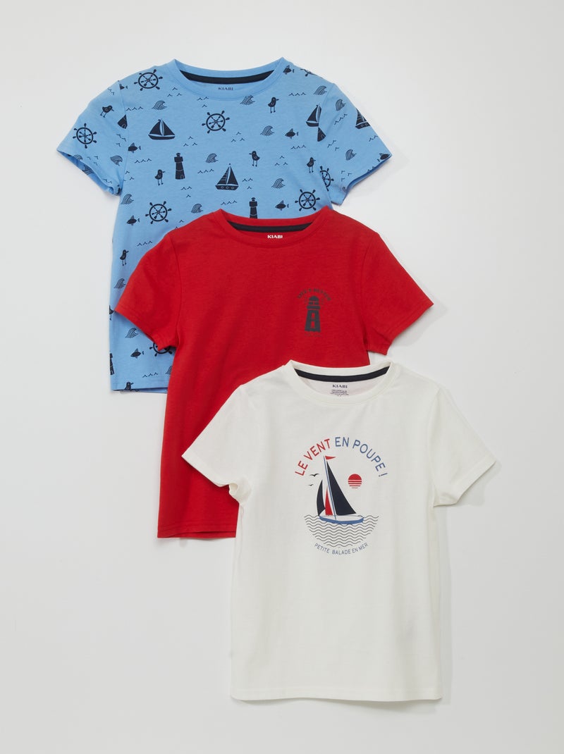 Set di 3 t-shirt in jersey BIANCO - Kiabi