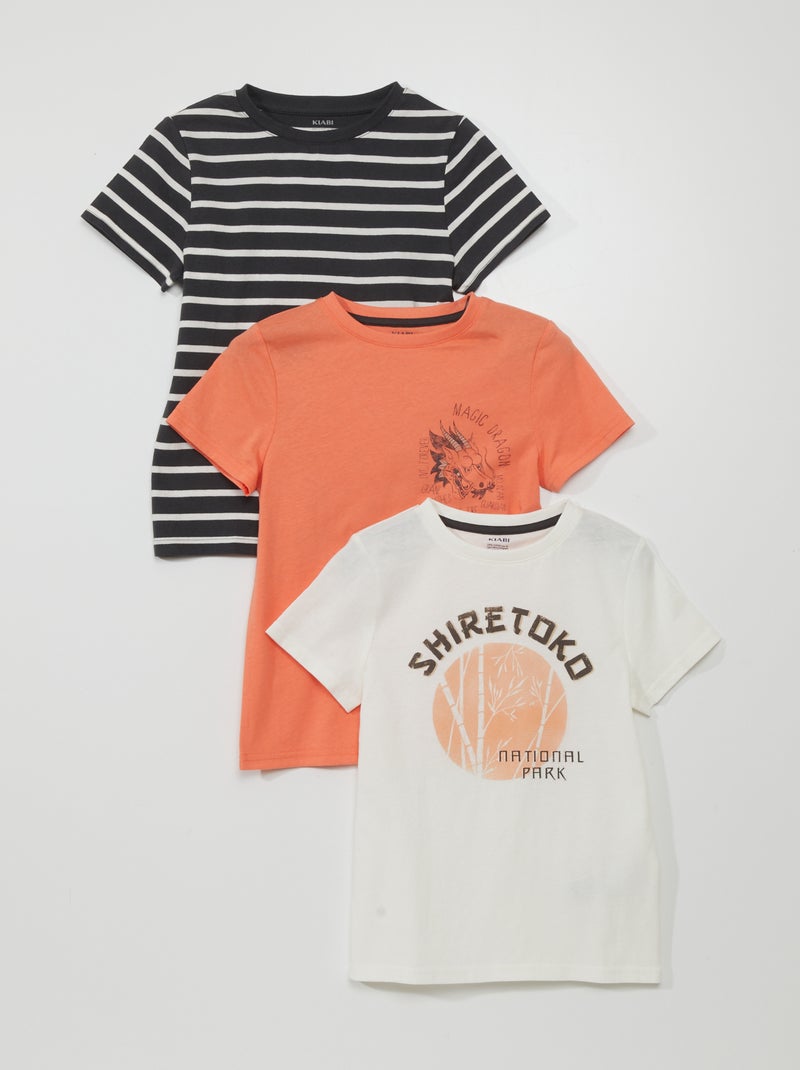 Set di 3 t-shirt in jersey BIANCO - Kiabi