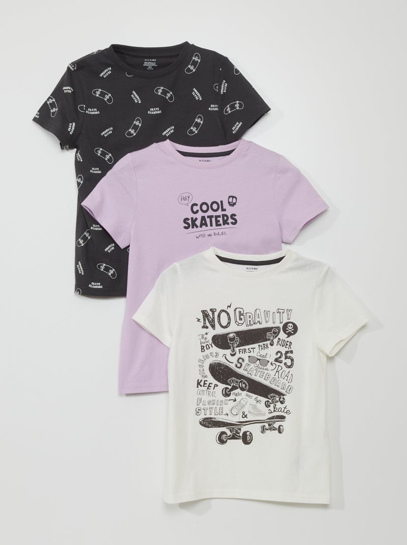 Set di 3 t-shirt in jersey BIANCO - Kiabi