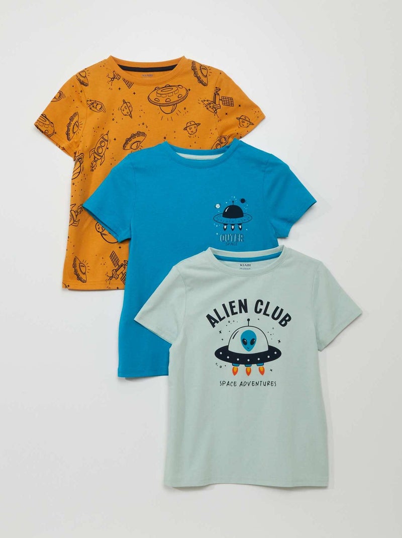 Set di 3 t-shirt in jersey BLU - Kiabi