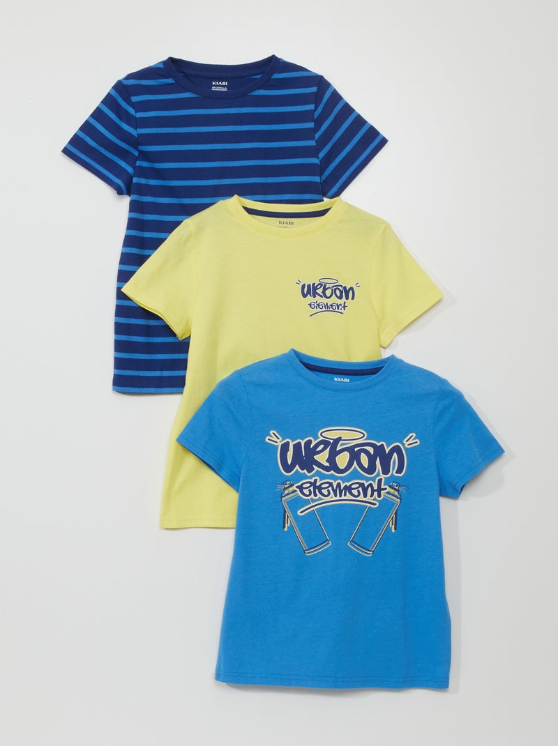 Set di 3 t-shirt in jersey BLU - Kiabi