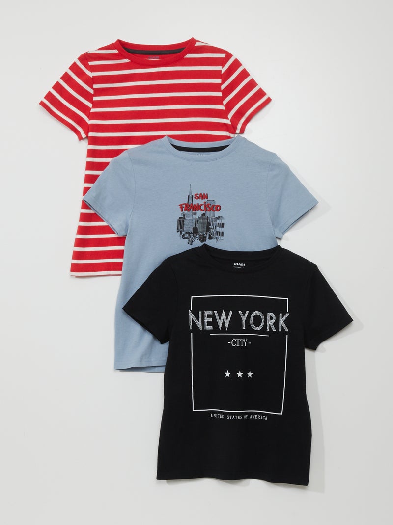 Set di 3 t-shirt in jersey NERO - Kiabi
