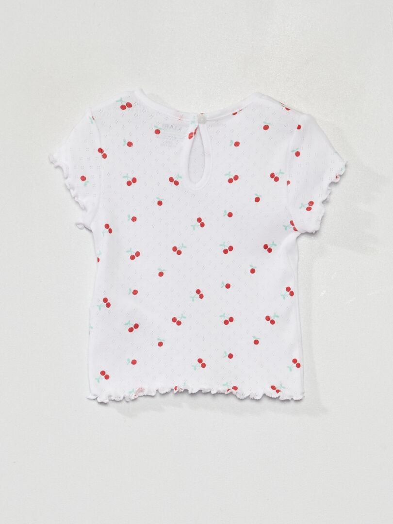 Set di 3 t-shirt in maglia pointelle ROSSO - Kiabi