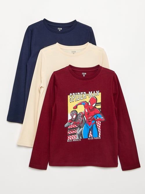 Set di 3 T-shirt "Marvel" "Spiderman" a maniche lunghe - Kiabi Set di 3 T-shirt "Marvel" "Spiderman" a maniche lunghe - Kiabi