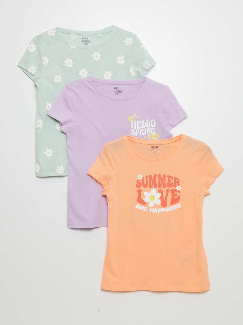 Set di 3 t-shirt stampate ARANCIONE - Kiabi