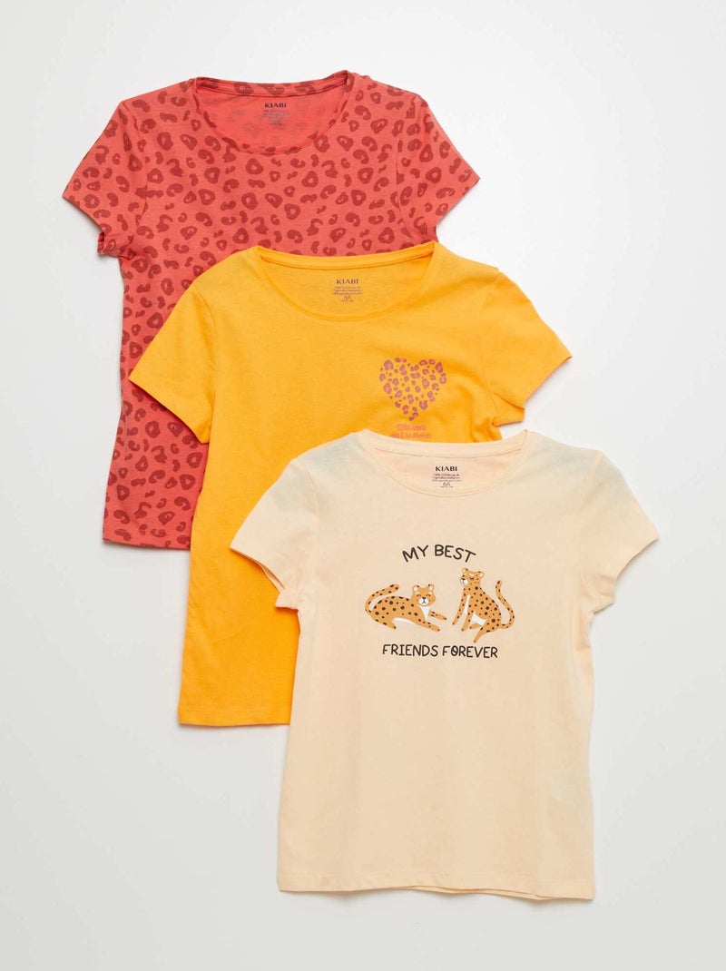 Set di 3 t-shirt stampate BEIGE - Kiabi