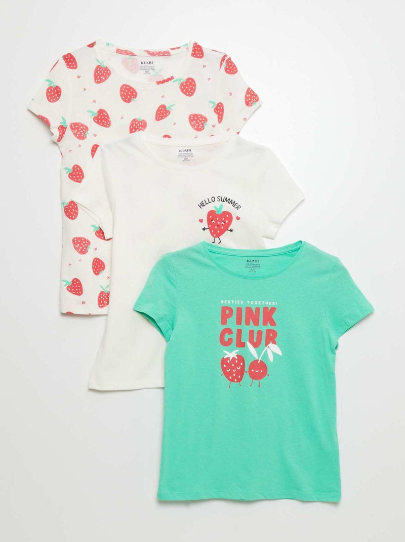 Set di 3 t-shirt stampate BIANCO - Kiabi