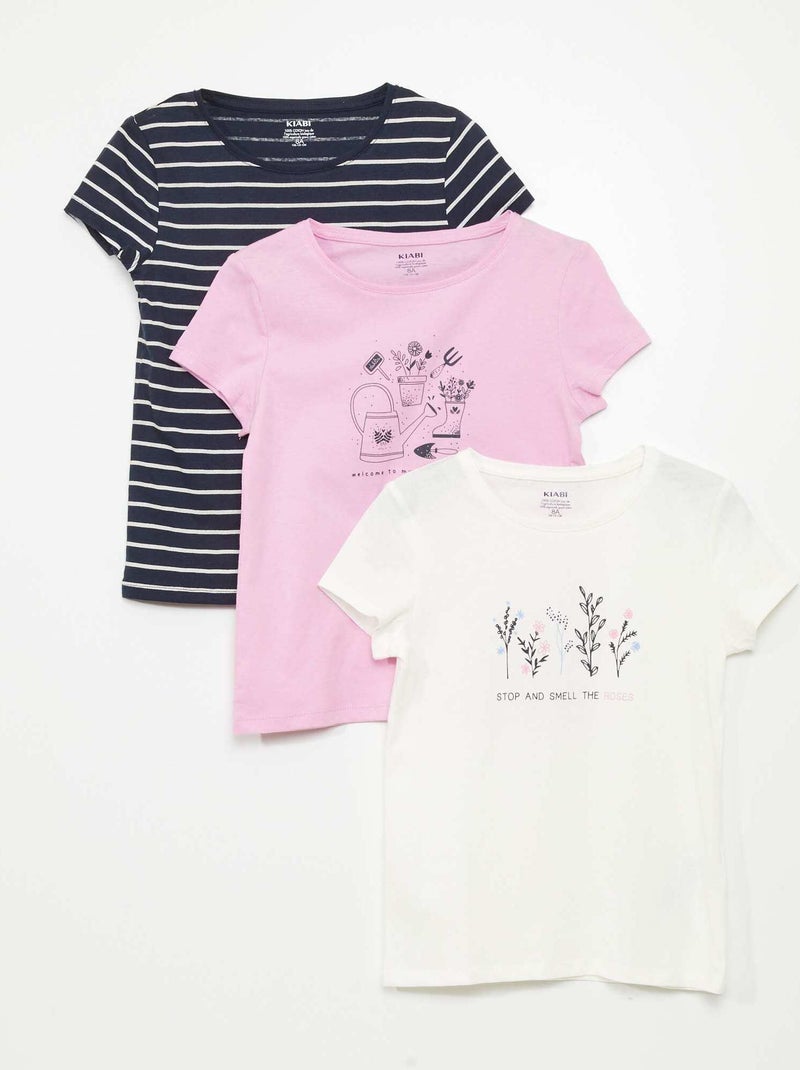 Set di 3 t-shirt stampate BIANCO - Kiabi