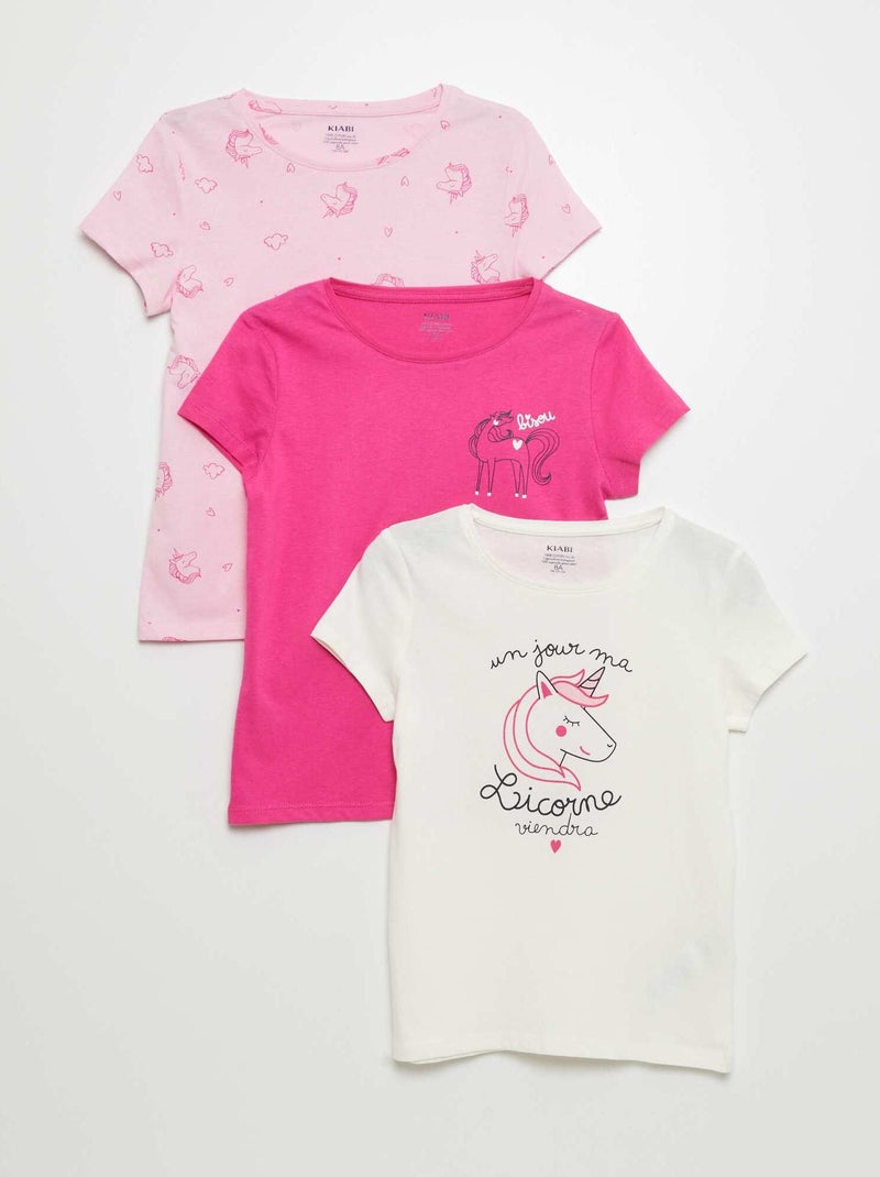 Set di 3 t-shirt stampate BIANCO - Kiabi