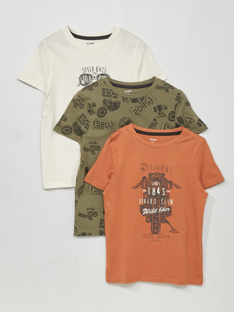Set di 3 t-shirt stampate MARRONE - Kiabi