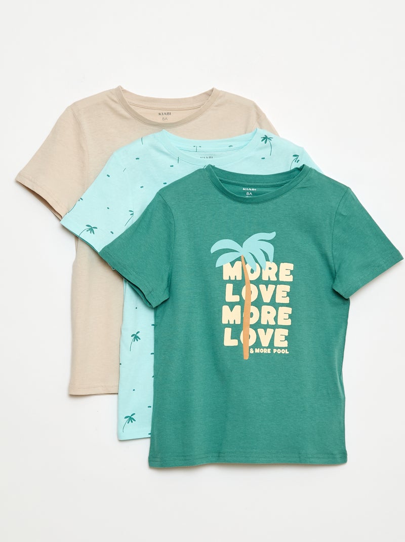 Set di 3 T-shirt stile 'palma' Verde - Kiabi