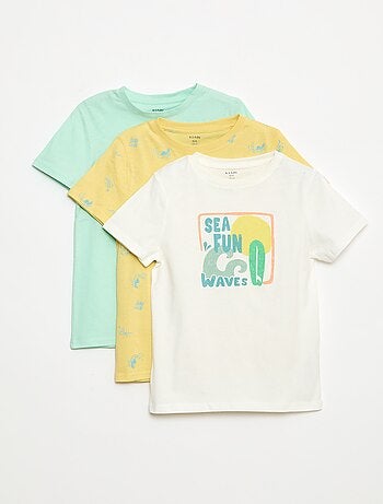 Set di 3 T-shirt stile 'palma'