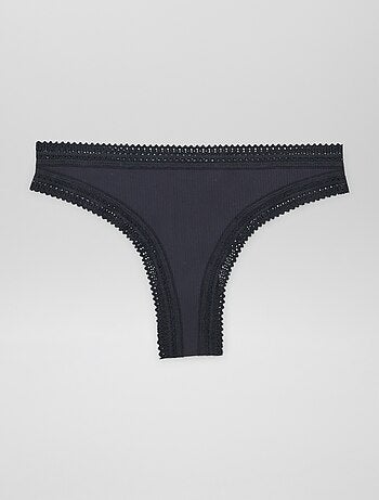 Set di 3 tanga a coste