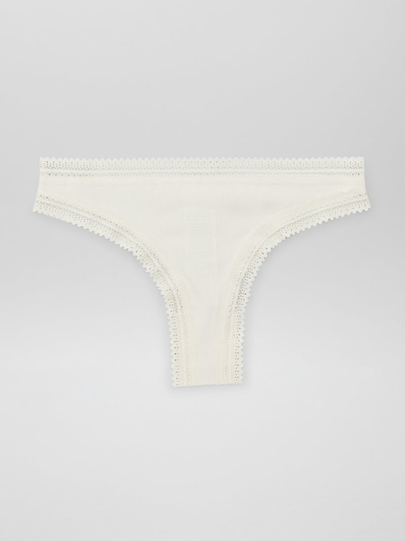 Set di 3 tanga a coste ROSA - Kiabi