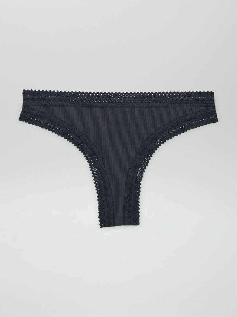 Set di 3 tanga a coste ROSA - Kiabi