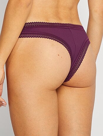 Set di 3 tanga a coste