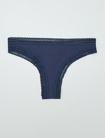 Set di 3 tanga a coste