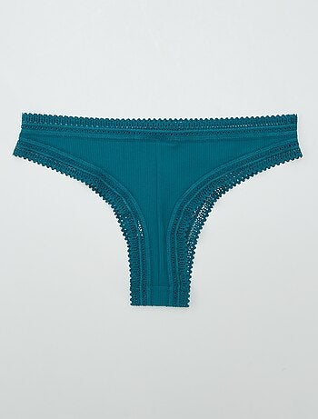 Set di 3 tanga a coste