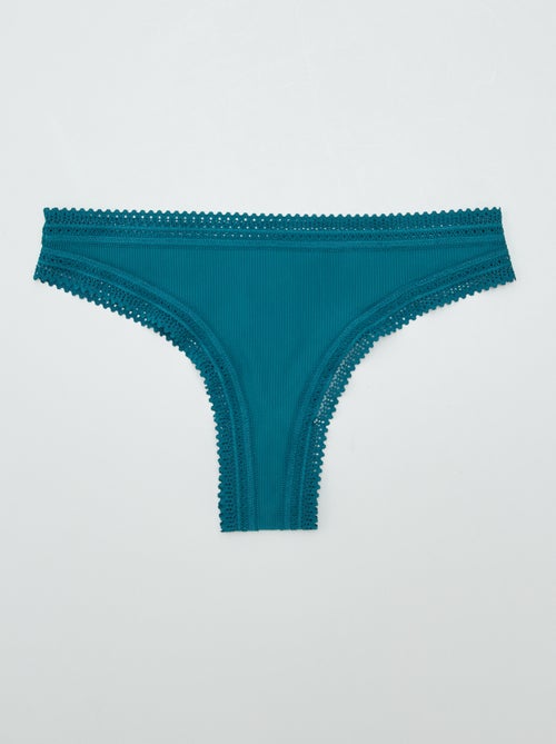 Set di 3 tanga a coste - Kiabi