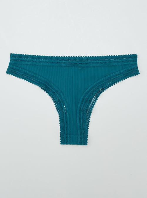 Set di 3 tanga a coste - Kiabi