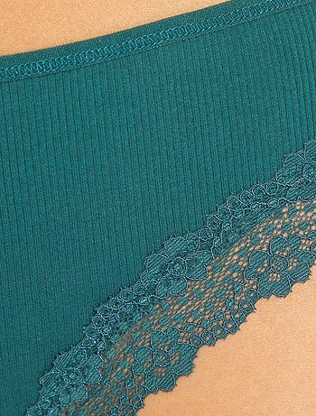 Set di 3 tanga in maglia a coste