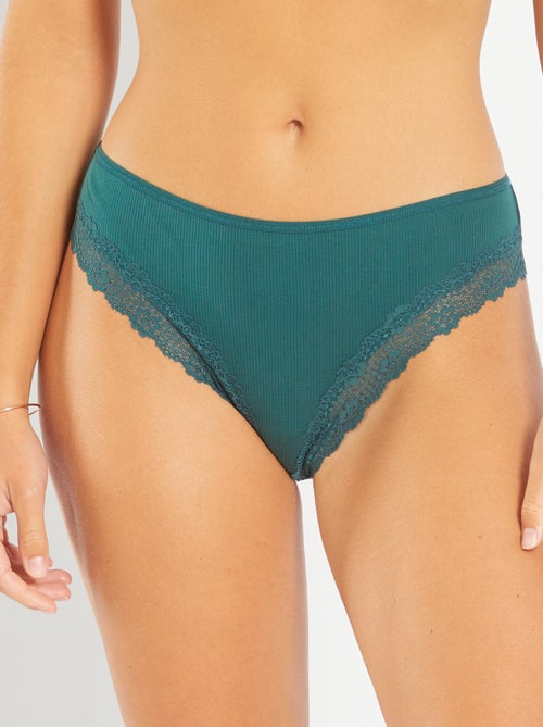 Set di 3 tanga a costine - Kiabi