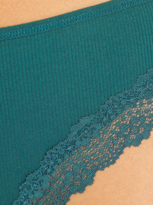 Set di 3 tanga a costine - Kiabi