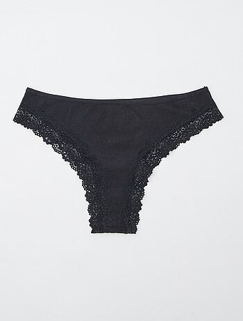 Set di 3 tanga in maglia a coste