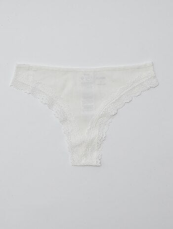 Set di 3 tanga in maglia a coste