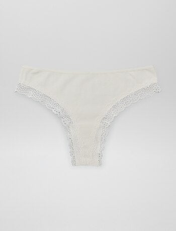 Set di 3 tanga in maglia a coste