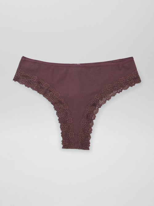 Set di 3 tanga a costine - Kiabi