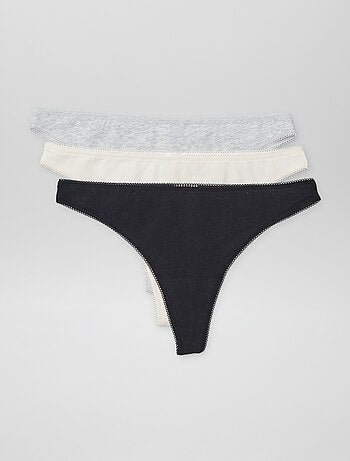 Set di 3 tanga in cotone
