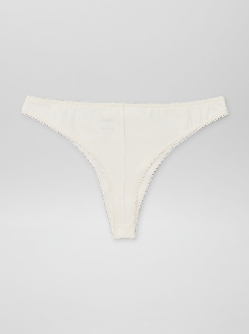 Set di 3 tanga in cotone BEIGE - Kiabi