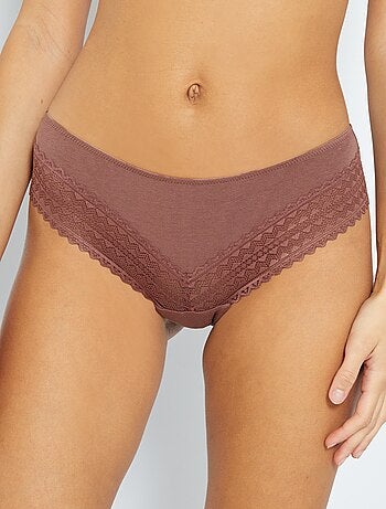 Set di 3 tanga in cotone e pizzo