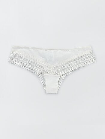 Set di 3 tanga in cotone e pizzo