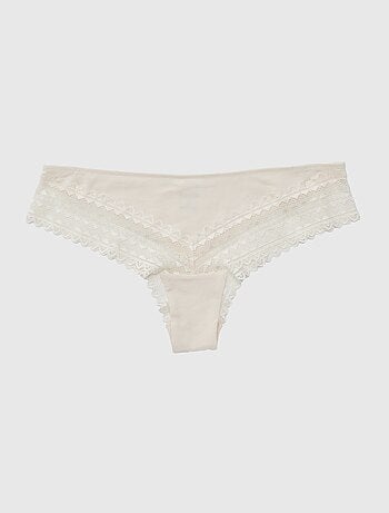 Set di 3 tanga in cotone e pizzo