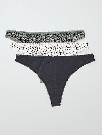Set di 3 tanga in cotone