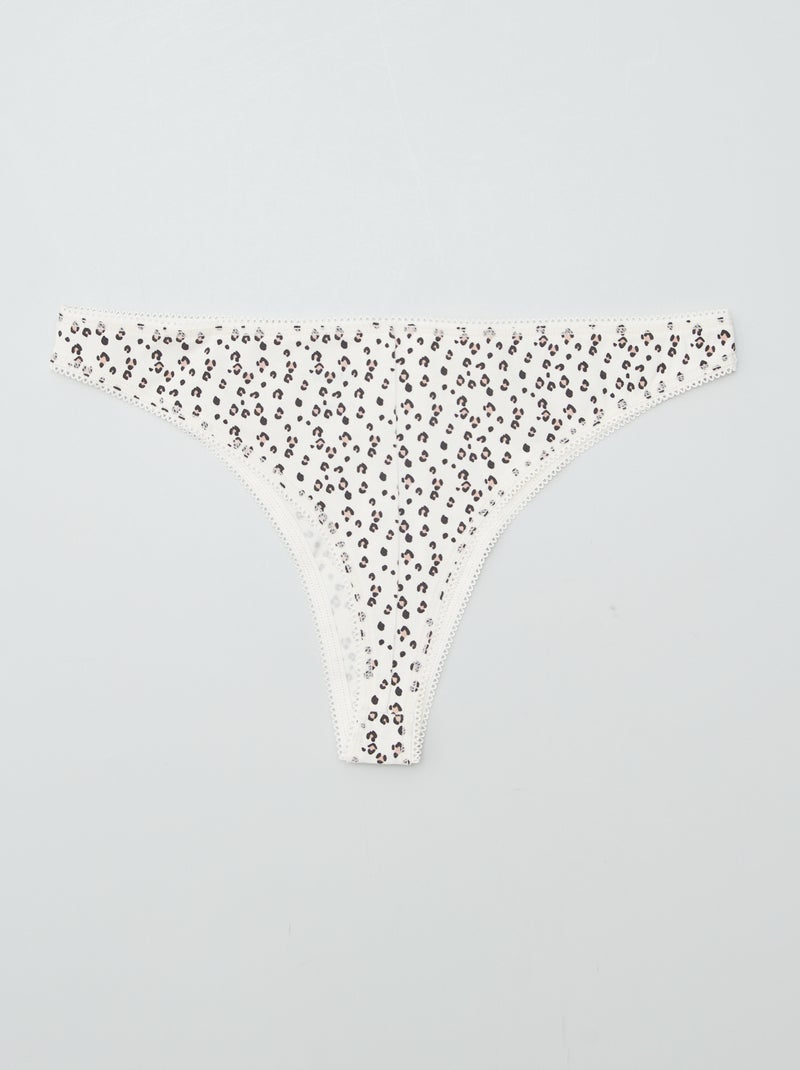 Set di 3 tanga in cotone KAKI - Kiabi