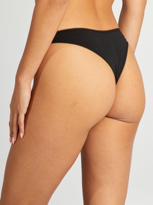 Set di 3 tanga in cotone - Kiabi