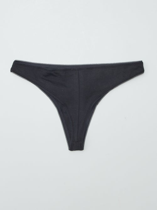 Set di 3 tanga in cotone - Kiabi