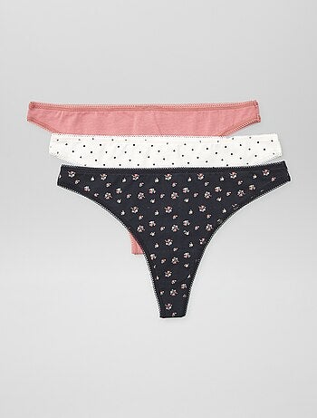 Set di 3 tanga in cotone