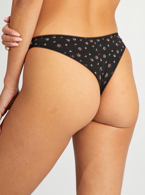 Set di 3 tanga in cotone - Kiabi