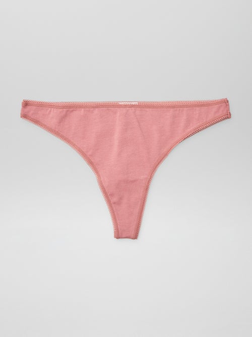 Set di 3 tanga in cotone - Kiabi