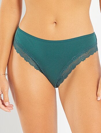 Set di 3 tanga in maglia a coste